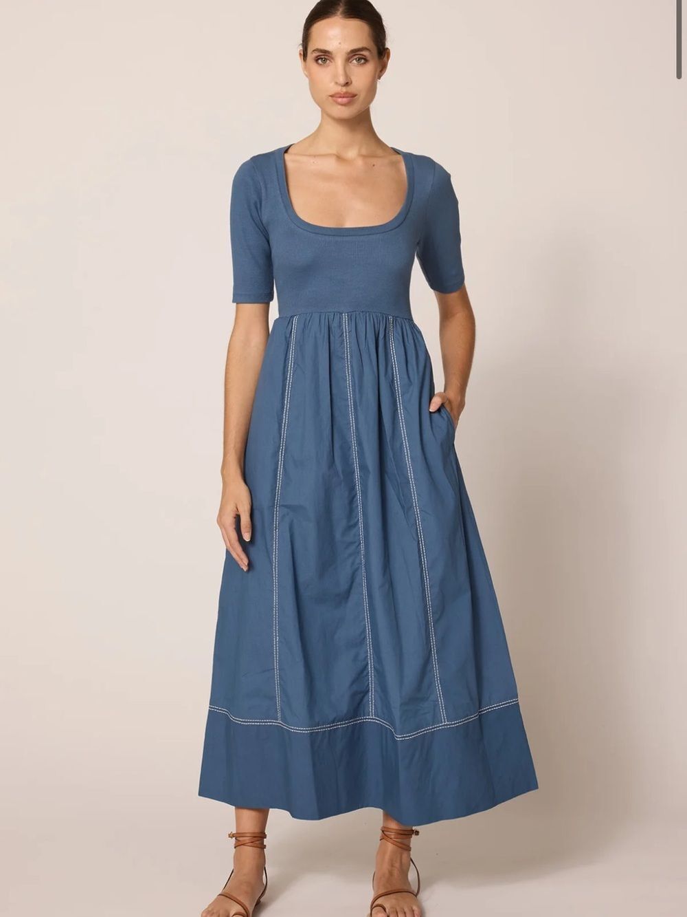 Cleobella Luna Ankle Dress in Bluefin S